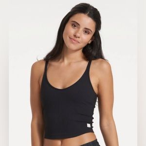 Vuori Rib Crop Tank - black NWT